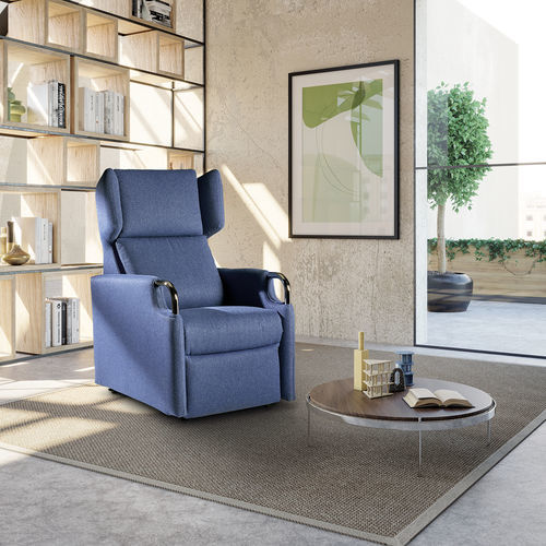 Poltrona relax contemporanea - Ginevra - IL BENESSERE - in pelle / in tessuto / in ferro