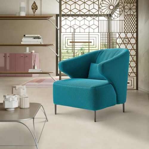 Poltrona contemporanea - Matilde - IL BENESSERE - in tessuto / in pelle / in legno