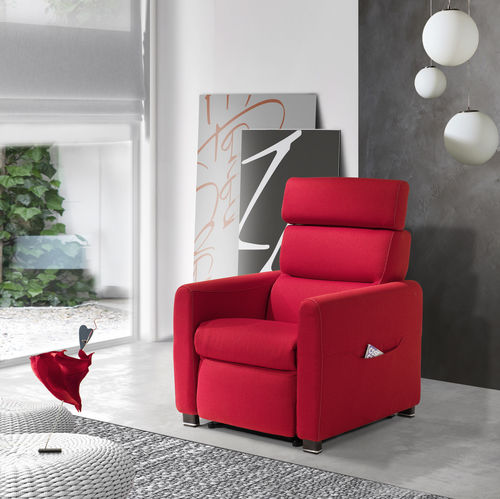 Poltrona relax contemporanea - Mila - IL BENESSERE - in pelle / in tessuto / in legno