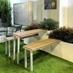 Set tavolo e panca contemporaneo - EXTE’ - DOMINO Srl - in legno / in metallo / da giardino