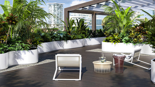 Fioriera in metallo verniciato - DOMINO Srl - curva / modulabile / su misura