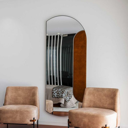 Specchio a muro - Bridge - Stylish Club - contemporaneo / a forma di D / in tessuto