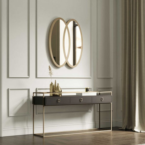 Consolle contemporanea - Cocktail - Stylish Club - in rovere / con supporto in ottone / rettangolare