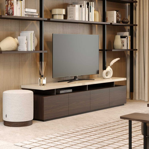 Mobile porta TV contemporaneo - Coimbra - Stylish Club - lowboard / con vano contenitore / 4 porte