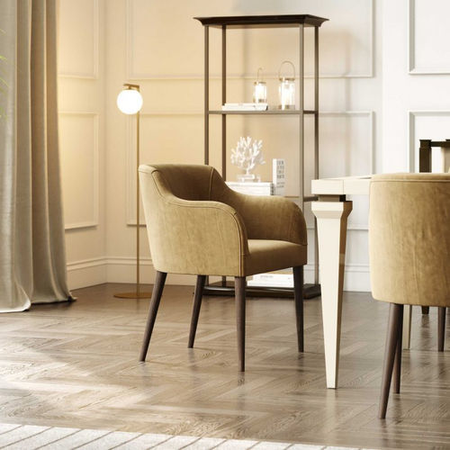 Sedia contemporanea - Cannes - Stylish Club - da interno / in tessuto / con supporto in legno impiallacciato