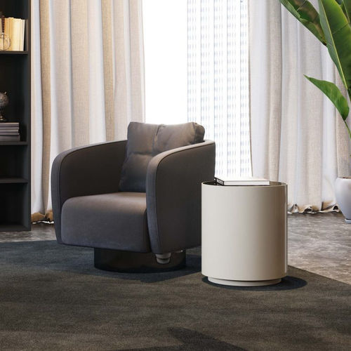 Tavolo d'appoggio contemporaneo - Drum - Stylish Club - in marmo / con supporto in legno impiallacciato / rotondo