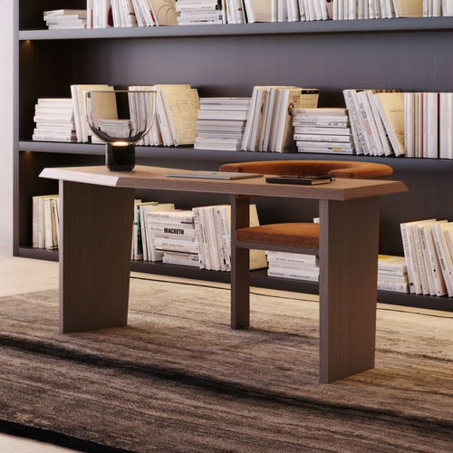 Scrivania da terra - Escarpa - Stylish Club - contemporanea / impiallacciata in legno / curva