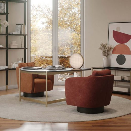 Poltrona contemporanea - Her - Stylish Club - in tessuto / con cuscino rimovibile / grigia