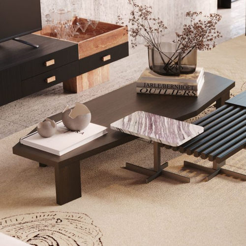Tavolino basso contemporaneo - Escarpa - Stylish Club - impiallacciato in legno / con supporto in legno impiallacciato / per uso residenziale