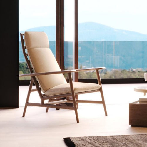 Poltrona contemporanea - Ripa - Stylish Club - in tessuto / impiallacciata in legno / con cuscino rimovibile