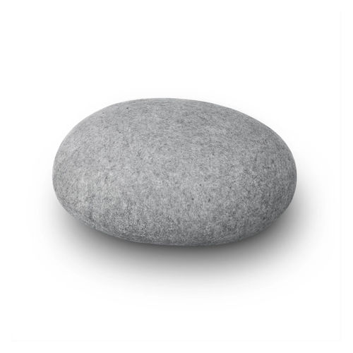 Pouf contemporaneo - SOLID - Katsu Stones - in lana / tondo / fatto a mano