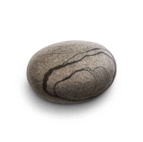 Pouf contemporaneo - ZEN - Katsu Stones - in lana / tondo / fatto a mano
