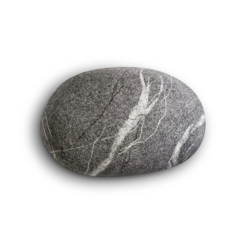 Pouf contemporaneo - STILL - Katsu Stones - in lana / tondo / fatto a mano