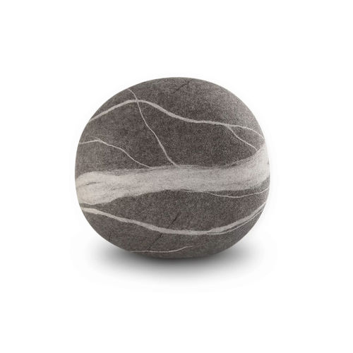 Pouf contemporaneo - WAVE - Katsu Stones - in lana / tondo / fatto a mano