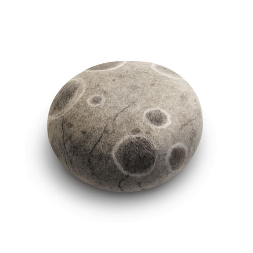 Pouf contemporaneo - ASTRO - Katsu Stones - in lana / tondo / fatto a mano