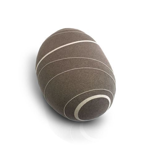 Pouf contemporaneo - RA - Katsu Stones - in lana / ovale / fatto a mano