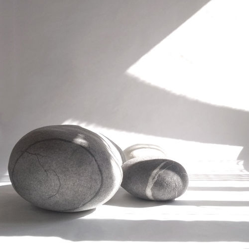 Pouf contemporaneo - SUNSET - Katsu Stones - in lana / tondo / fatto a mano