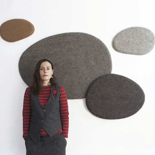 Pannello acustico per muro - SAGA - Katsu Stones - in lana / geometrico / grigio