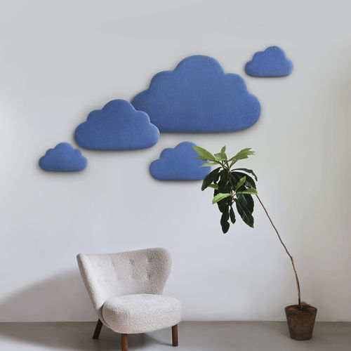 Pannello acustico per muro - BLUE CLOUDS - Katsu Stones - in lana / blu / per uso residenziale