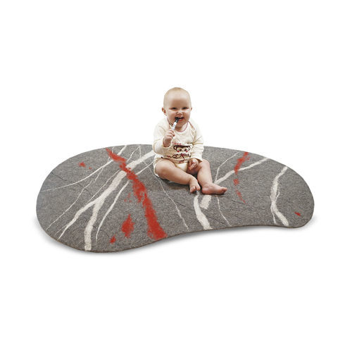 Tappeto contemporaneo - THE CLIFF - Katsu Stones - a motivi / in lana / fatto a mano