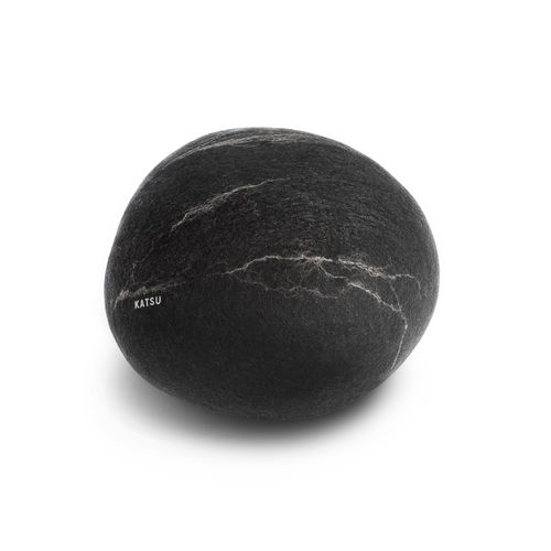 Pouf contemporaneo - LAVA - Katsu Stones - in lana / tondo / fatto a mano