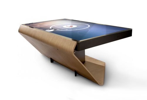 Tavolino basso contemporaneo - Katy - DYMENSION - in legno / con supporto in legno / rettangolare