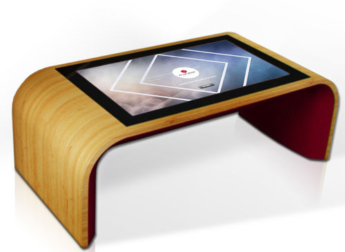 Tavolino basso contemporaneo - DYMENSION - in legno / con supporto in legno / rettangolare