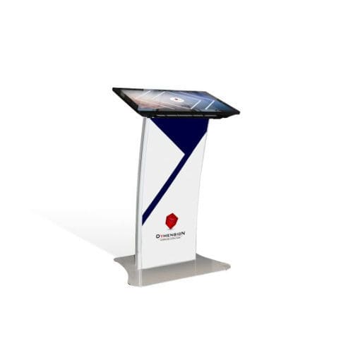 Terminale interattivo da interno - Curved - DYMENSION - da terra / con touch screen