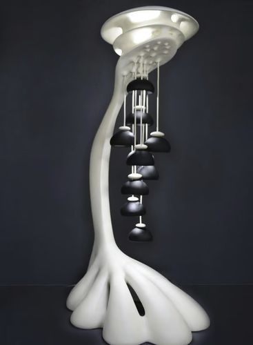 Lampada da terra - AMAZONE - JOËL BARTZ - in marmo / contemporanea / con cavo