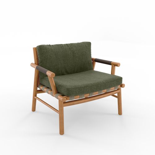Poltrona design - UZ  - Yaaz - in teak / in teak / in corda