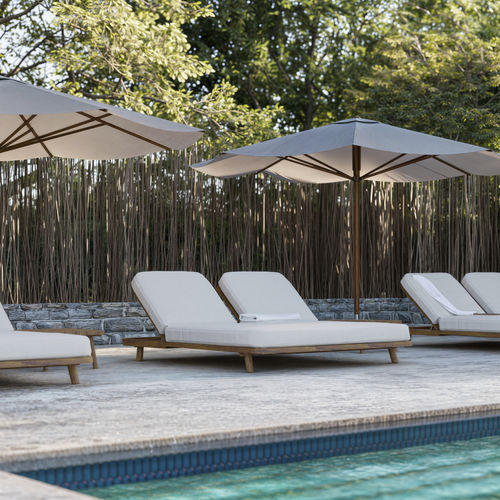 Lettino prendisole design - UZ - Yaaz - in Sunbrella® / in teak / per piscina