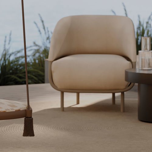 Poltrona club contemporanea - BARLA - Yaaz - in tessuto / in alluminio / con cuscino rimovibile