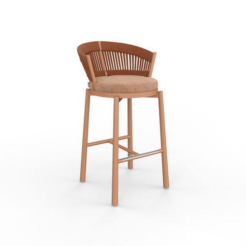 Sgabello da bar contemporaneo - TURTLE - Yaaz - in Sunbrella® / con supporto in alluminio / con 4 gambe