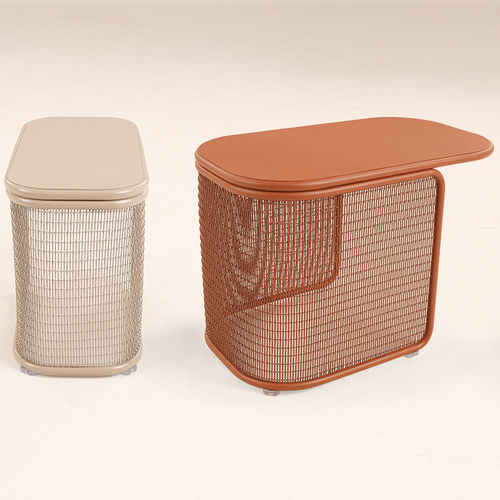 Tavolino basso contemporaneo - SMALL - Yaaz - in acciaio inossidabile / con supporto in acciaio inossidabile / rettangolare