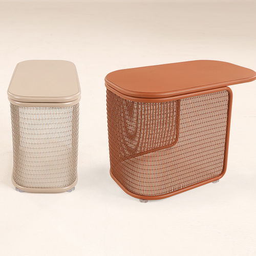 Tavolino basso contemporaneo - MEDIUM - Yaaz - in acciaio inossidabile / con supporto in acciaio inossidabile / rettangolare