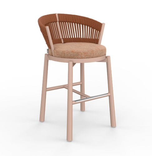 Sgabello design - TURTLE - Yaaz - in Sunbrella® / con supporto in alluminio / per ristorante