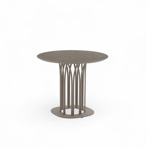 Tavolo d'appoggio design - KORU R - Yaaz - in alluminio / con supporto in alluminio / rotondo