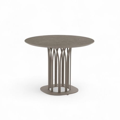 Tavolino basso design - KORU R - Yaaz - in alluminio / con supporto in alluminio / rotondo