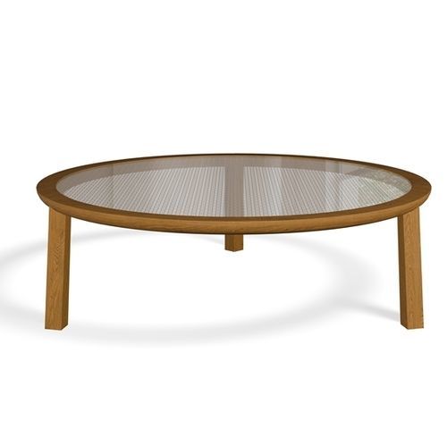 Tavolino basso contemporaneo - SINI - Yaaz - in teak / con supporto in teak / rotondo