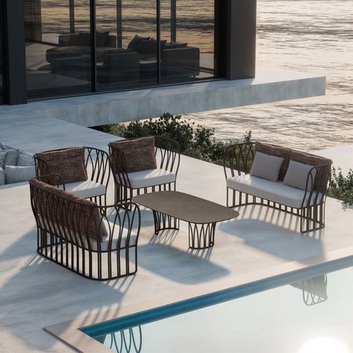 Divano design - KORU - Yaaz - da esterno / in Sunbrella® / con braccioli