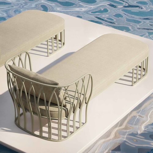 Lettino prendisole contemporaneo - KORU - Yaaz - in Sunbrella® / in alluminio / da esterno