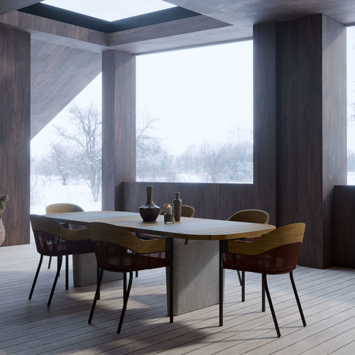 Sedia da pranzo contemporanea - KENDA - Yaaz - da interno / da esterno / in alluminio