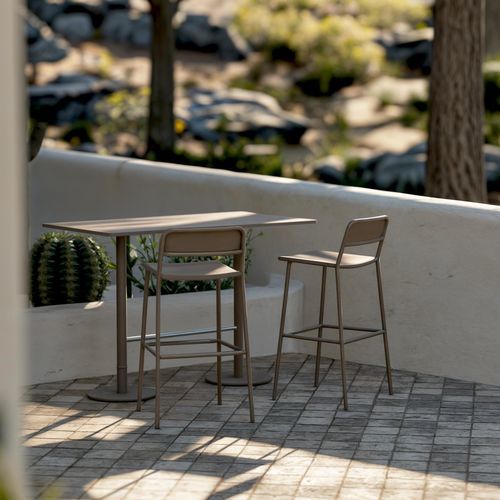 Tavolo da bistrot contemporaneo - ANKA - Yaaz - in alluminio / con supporto in alluminio / rettangolare