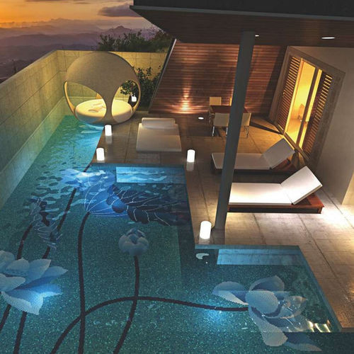Mosaico in vetro - FLOWERS - TESSERE - da interno / da esterno / per piscina