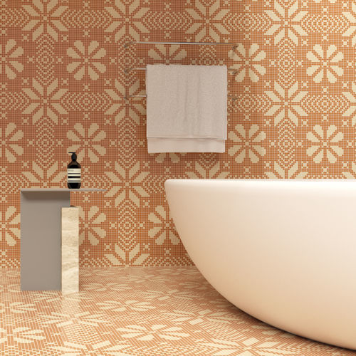 Mosaico in marmo - LACE MIELE - TESSERE - in lavica / in pietra naturale / in vetro riciclato