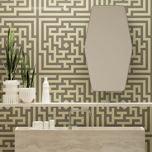 Mosaico in marmo - PUZZLE STRAW - TESSERE - in lavica / in pietra naturale / in vetro riciclato