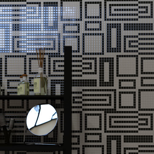 Mosaico in lavica - SWITCH BIANCO NERO - TESSERE - in pietra naturale / in vetro riciclato / lucido