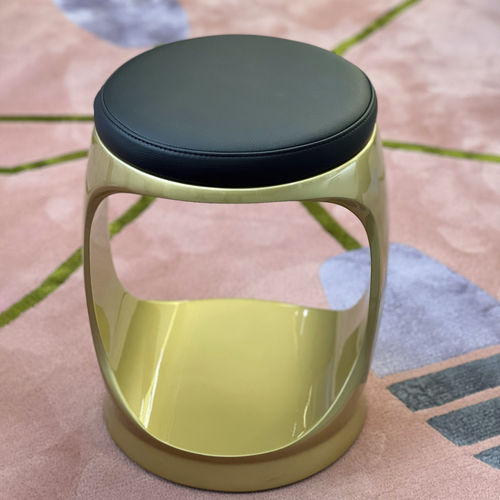Sgabello contemporaneo - Signet Ring B10004 Gold - Softicated - in pelle / con base in poliuretano / imbottito