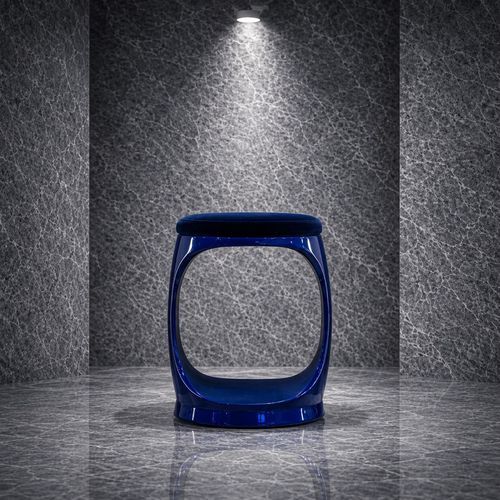Sgabello contemporaneo - SIGNET RING B10002 NAVY - Softicated - in velluto / con base in poliuretano / imbottito