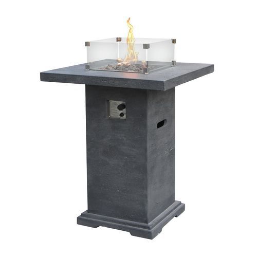 Braciere da giardino a gas - MONTREAL - ELEMENTI - in calcestruzzo / quadrato / grigio